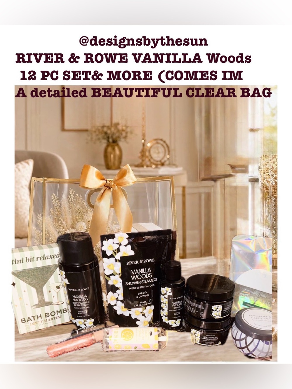 River & Rowe Vanilla Woods 12 🌼Piece Women Pamper Yourself Set - Black